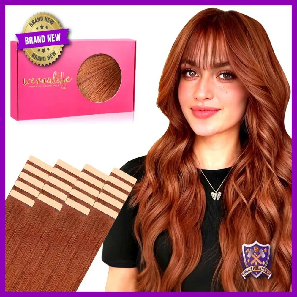 14 Inch Tape In Hair Extensions, 20 Pieces 50g Human Hair Straight